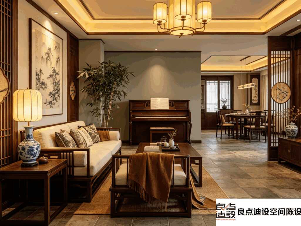 90平两居室新中式软装分享|小空间也能装出东方雅致感